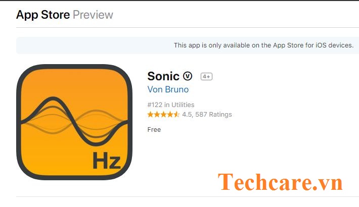 Phần mềm sonic giúp đẩy nước ra khỏi loa iphone