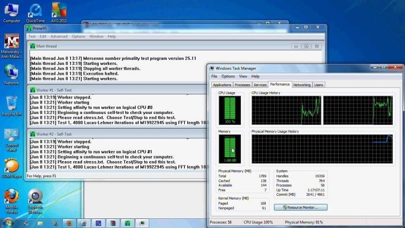 Prime95 — Kiểm tra độ ổn định CPU khi ép xung