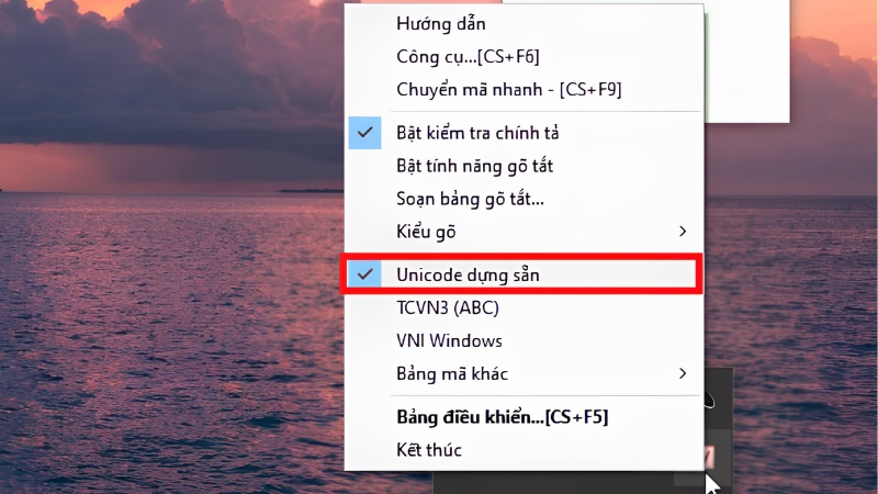 Chuyển sang bảng mã Unicode