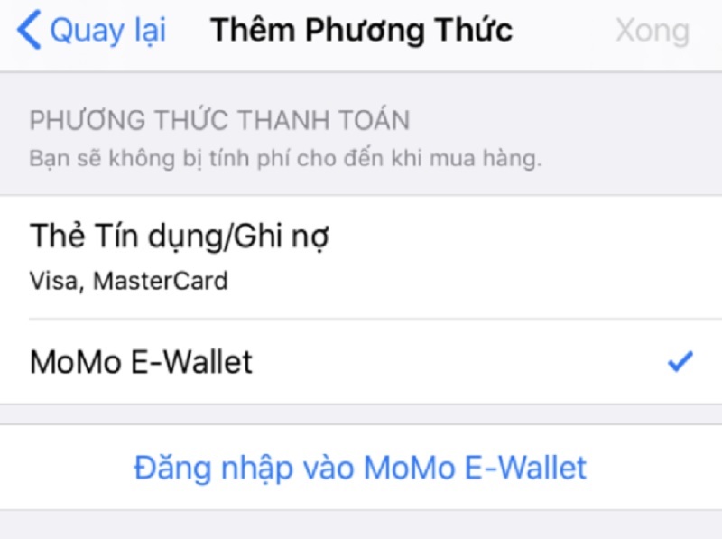 Bổ sung các phương thức thanh toán khác để tiếp tục sử dụng