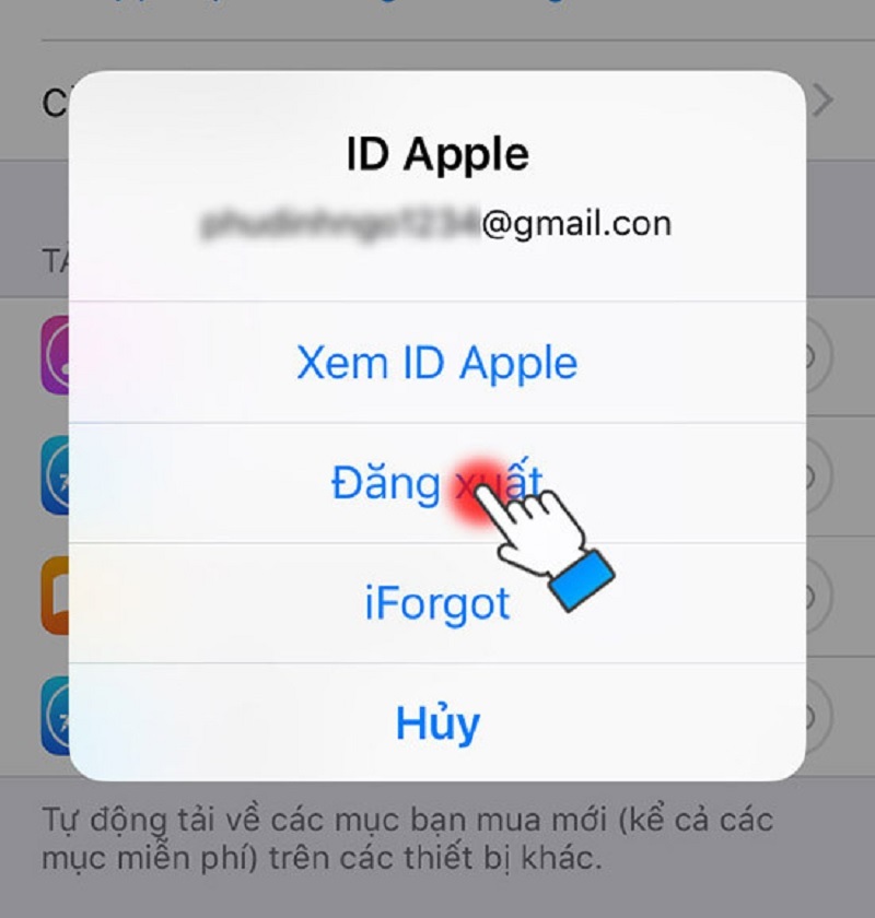 Đăng xuất rồi đăng nhập vào lại Appstore hoặc nhờ sự trợ giúp của Apple
