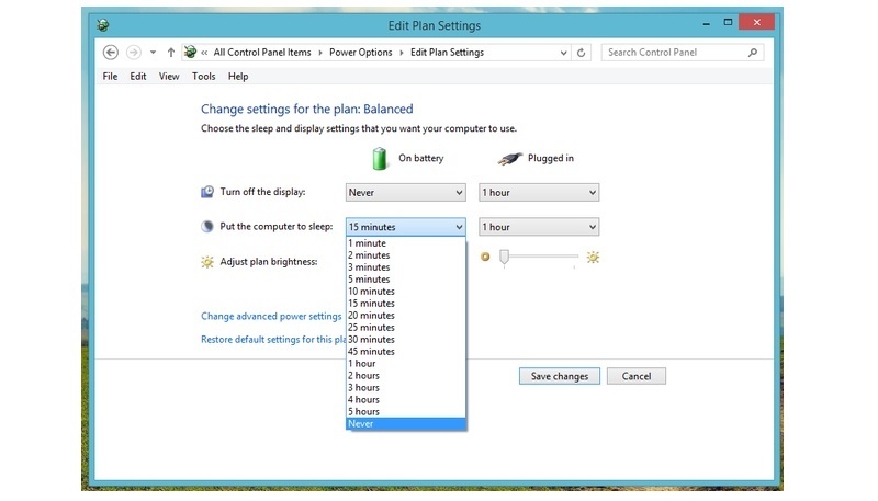 Nhấn vào tùy chọn Never