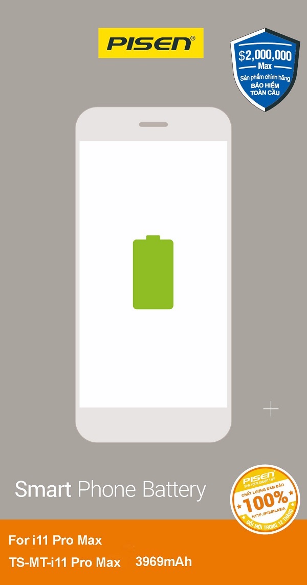 Pin Pisen For iPhone i11 Pro - 3046mAh