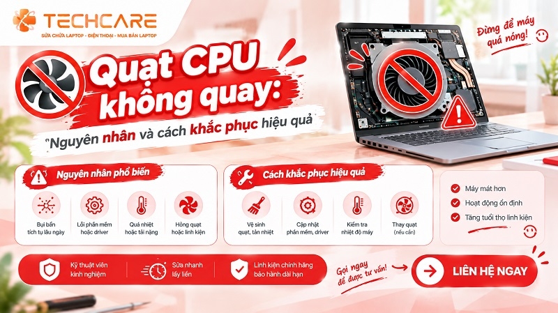 Quạt CPU không quay: nguyên nhân và cách khắc phục hiệu quả