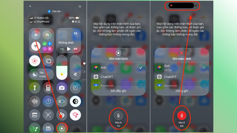 Quay màn hình có sẵn trên iPhone