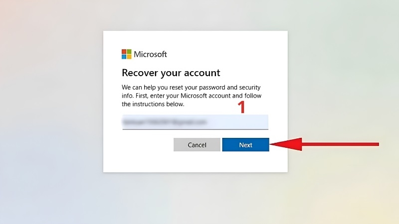 Lấy lại mật khẩu bằng tài khoản Microsoft bước 1 Lấy lại mật khẩu bằng tài khoản Microsoft bước 1