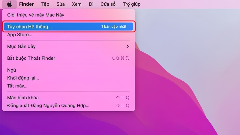 Hướng dẫn thay đổi mật khẩu MacBook trong Cài đặt hệ thống bước 1