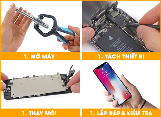 Quy trình thay mặt kính Iphone X tại Techcare Đà Nẵng
