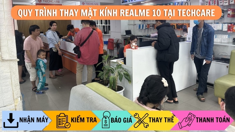 Quy trình thay mặt kính Realme 10 tại Techcare Quy trình thay mặt kính Realme 10 tại Techcare