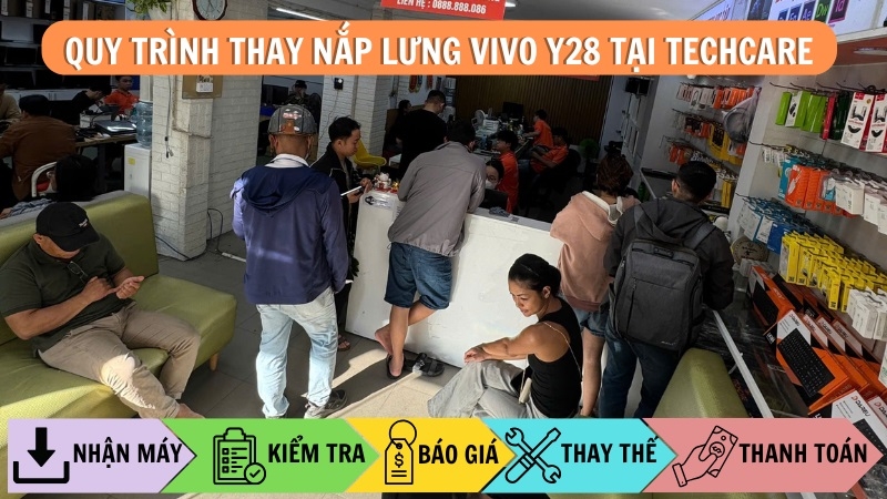 Quy Trình Thay Nắp Lưng Vivo Y28 Chuyên Nghiệp Tại Techcare