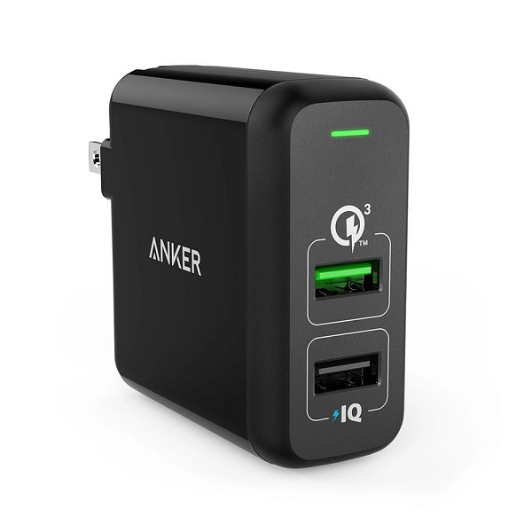 Sạc Anker 2 Cổng, 30W, Quick Charge 3.0 [Powerport 2, 30W, QC 3.0]