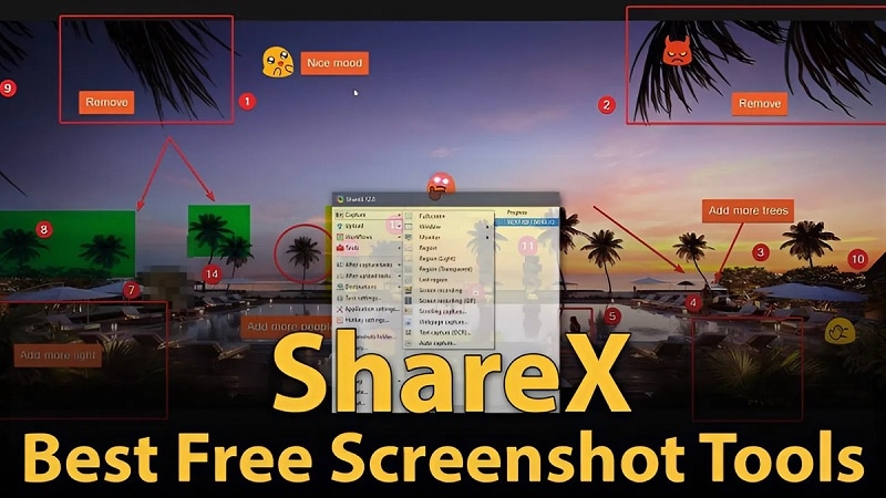 Các chế độ chụp màn hình có sẵn trong ShareX Các chế độ chụp màn hình có sẵn trong ShareX