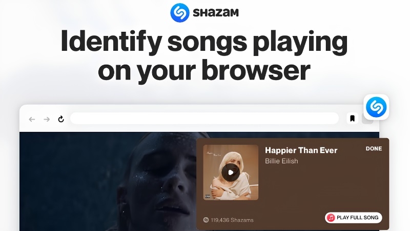 Biểu tượng Shazam Extension trên thanh công cụ Chrome Biểu tượng Shazam Extension trên thanh công cụ Chrome