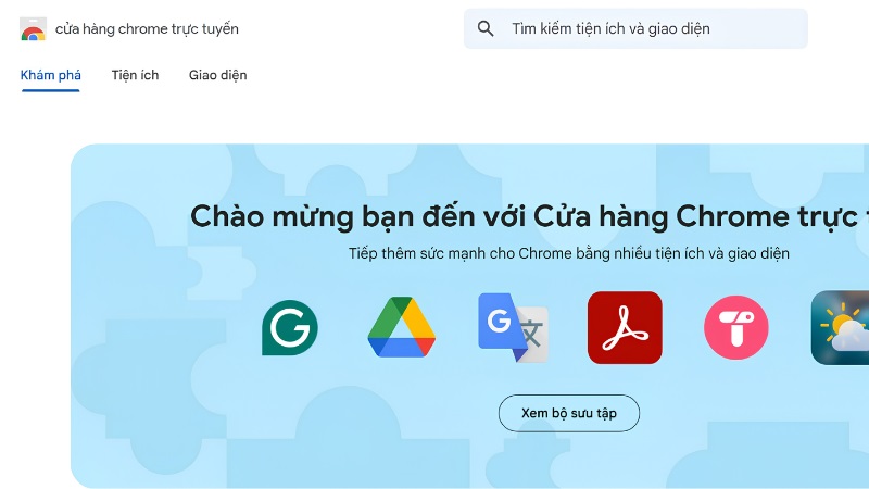 Giao diện Cửa hàng Chrome trực tuyến Giao diện Cửa hàng Chrome trực tuyến