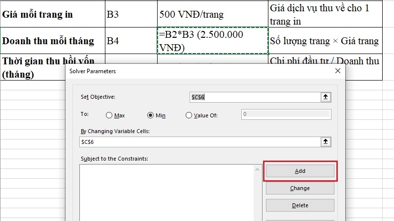 Thêm xong một điều kiện thì nhấn nút Add để tiếp tục nhập điều kiện khác Thêm xong một điều kiện thì nhấn nút Add để tiếp tục nhập điều kiện khác