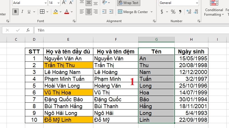Bôi đen vùng dữ liệu cần sắp xếp trong Excel
