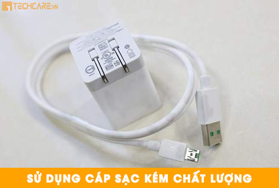 Sử dụng cáp sạc kém chất lượng là nguyên nhân gây hỏng pin