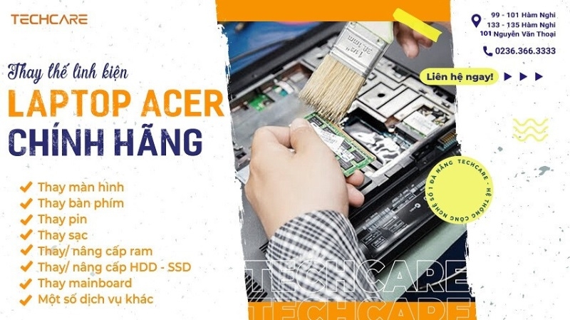 Techcare chuyên sửa chữa các dòng laptop Acer Techcare chuyên sửa chữa các dòng laptop Acer