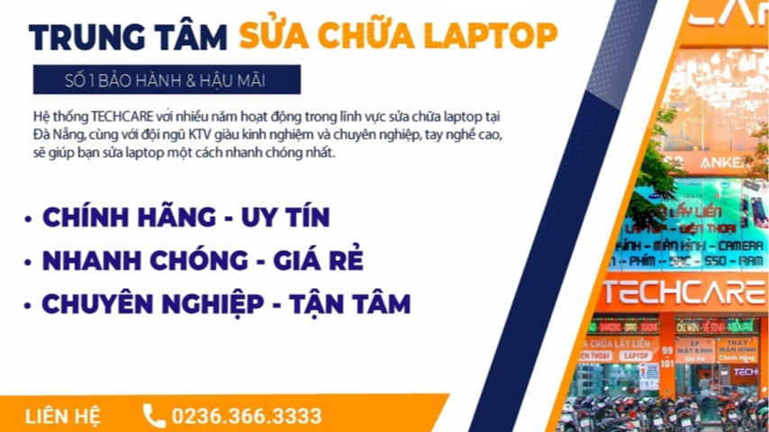 Techcare Service – Địa chỉ sửa chữa laptop Lenovo uy tín Đà Nẵng