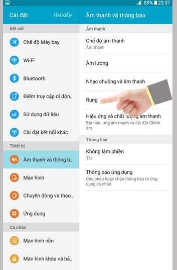 sửa lỗi điện thoại samsung bị mất chế độ rung