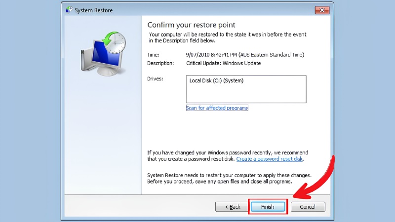 Các bước dùng System Restore trên Windows 7 bước 2 Các bước dùng System Restore trên Windows 7 bước 2
