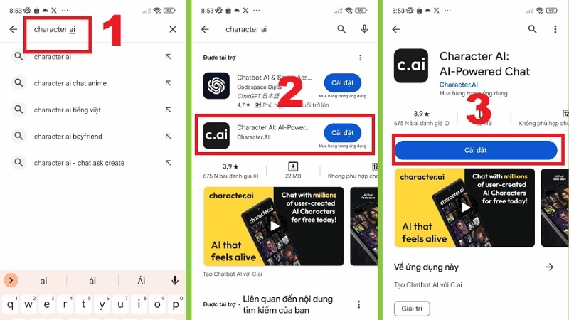 Cách tải Character AI trên điện thoại Android Cách tải Character AI trên điện thoại Android