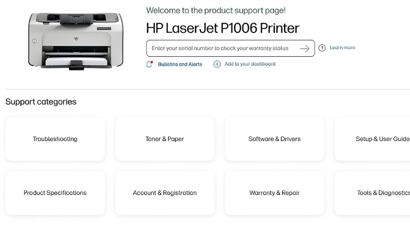Màn hình chọn phiên bản hệ điều hành trên trang tải driver của HP