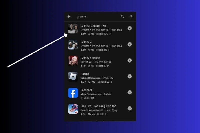 Nhập vào từ khóa Granny