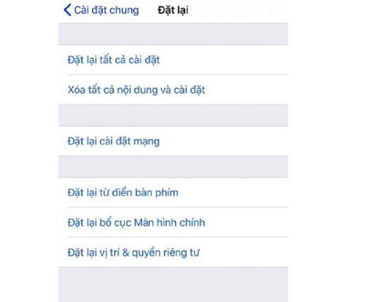 Đặt lại cài đặt mạng cho iPhone