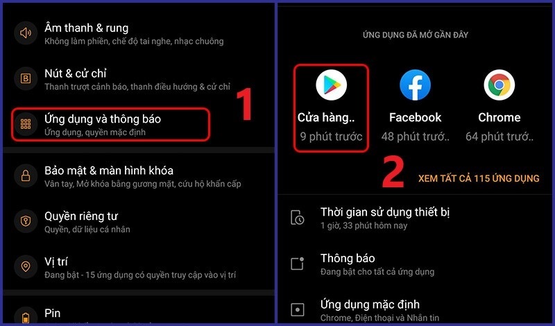 Chọn vào mục Cửa hàng Google Play
