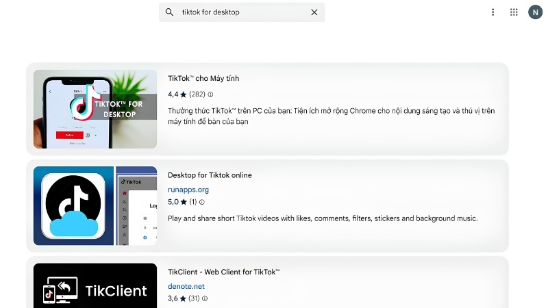 Gõ từ khoá "TikTok for Desktop"