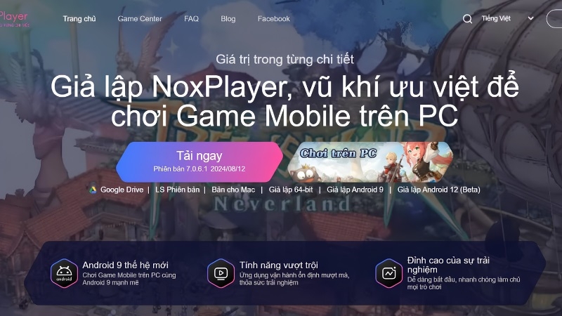 Tải phần mềm NoxPlayer xuống thiết bị Tải phần mềm NoxPlayer xuống thiết bị