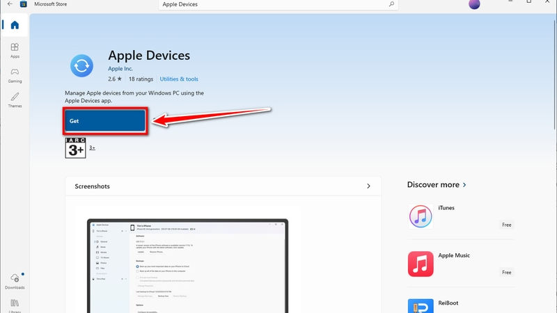 Tải và cài Apple Devices từ Microsoft Store
