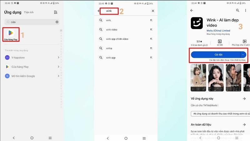 Cách tải app Wink trên điện thoại Android