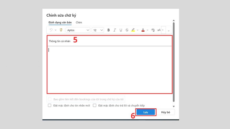 Tạo chữ ký trên Outlook web bước 3 Tạo chữ ký trên Outlook web bước 3