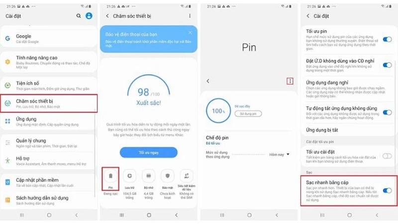 Cách tắt chế độ sạc chậm trên Samsung chi tiết nhất