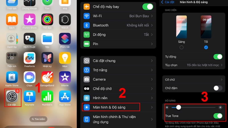 Tắt chế độ True Tone