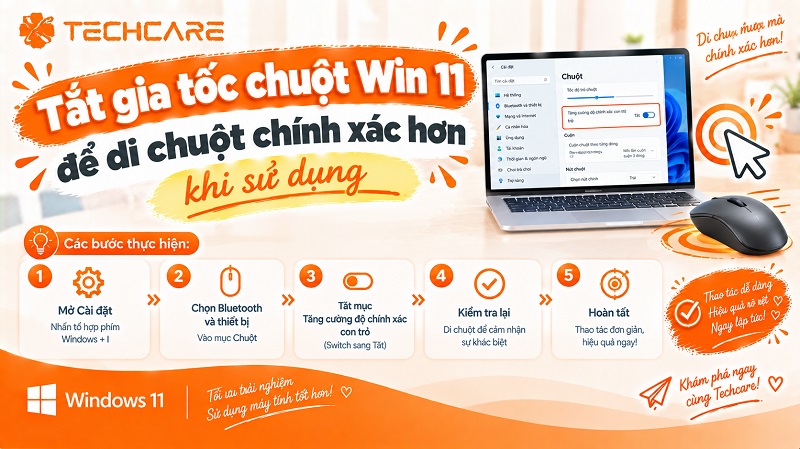 Tắt gia tốc chuột Win 11 để di chuột chính xác hơn khi sử dụng