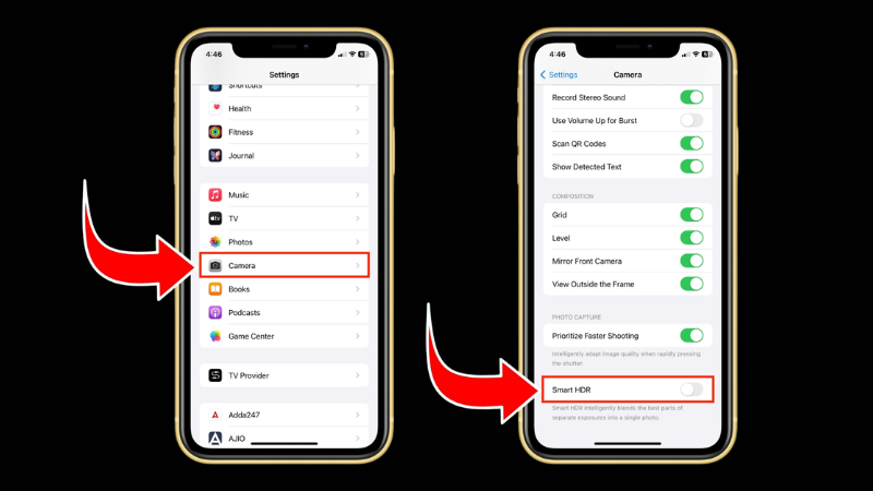Tắt Smart HDR trên iPhone X trở lên