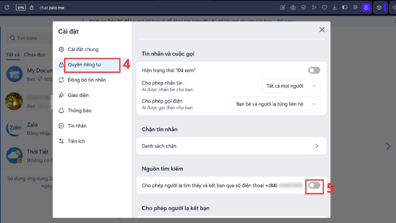 Tắt Tìm Kiếm Qua Số Điện Thoại Trên laptop