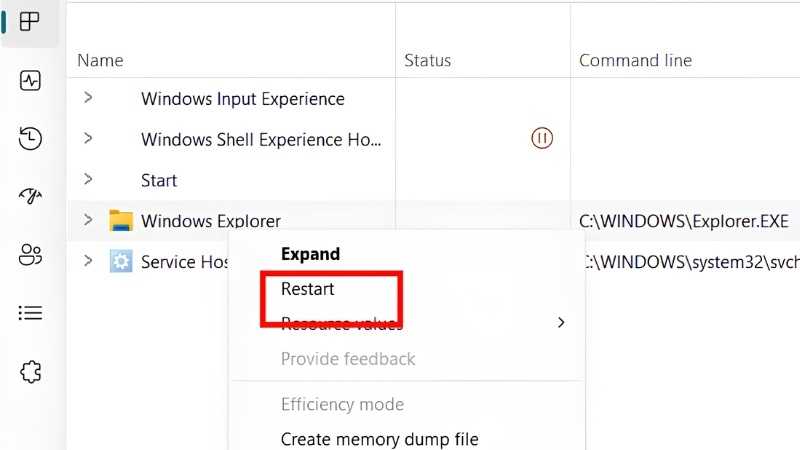 Khởi động lại Windows Explorer trên Windows 11 bước 2 Khởi động lại Windows Explorer trên Windows 11 bước 2