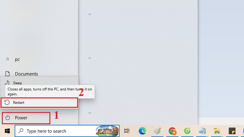 Các bước khởi động lại máy tính Windows 10 Các bước khởi động lại máy tính Windows 10