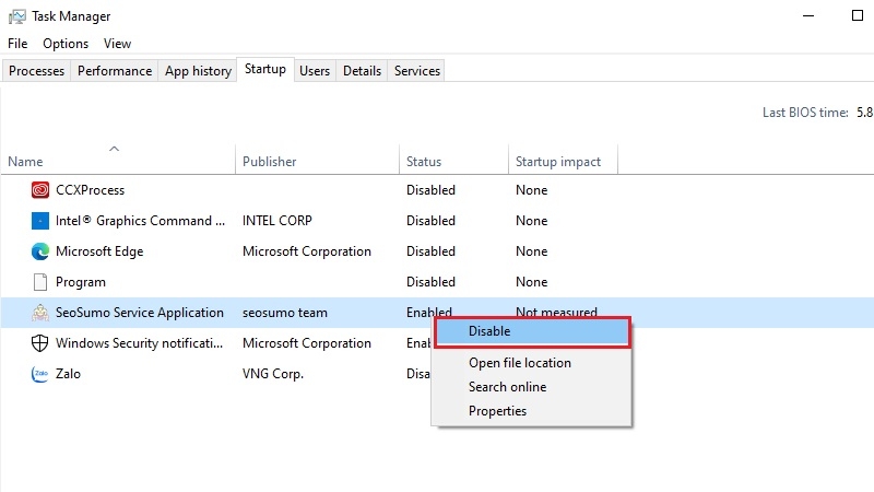 Tắt bớt ứng dụng khởi động cùng Windows bước 3 Tắt bớt ứng dụng khởi động cùng Windows bước 3