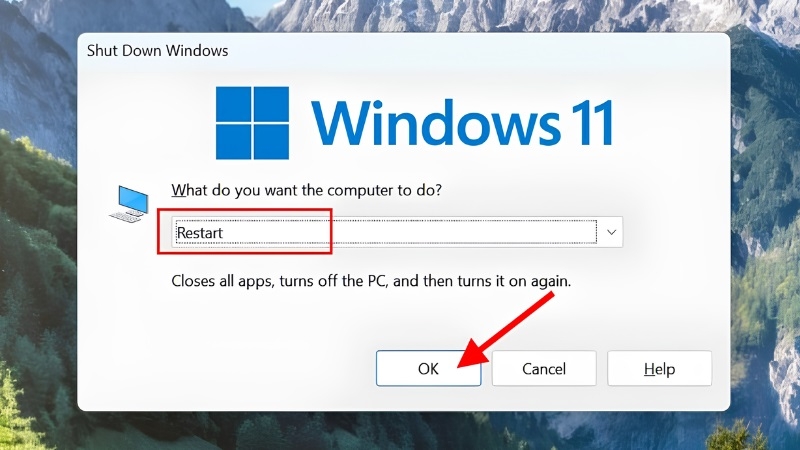Khởi động lại máy tính Windows 11 bằng Alt + F4 Khởi động lại máy tính Windows 11 bằng Alt + F4
