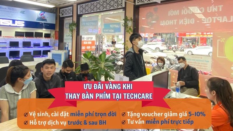 Ưu đãi vàng khi quý khách thay bàn phím laptop tại Techcare Ưu đãi vàng khi quý khách thay bàn phím laptop tại Techcare