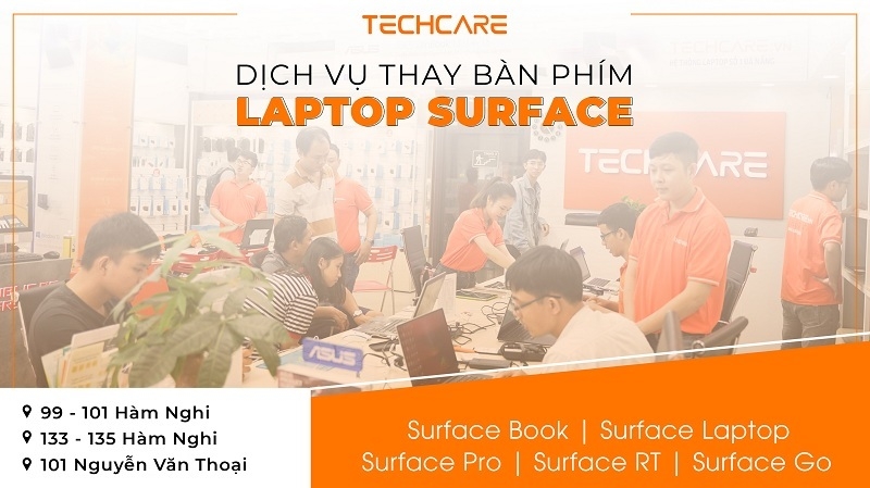 Các dịch vụ thay bàn phím laptop Surface chất lượng uy tín tại Techcare