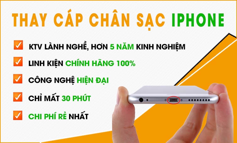 thay cáp chân sạc iphone tại đà nẵng