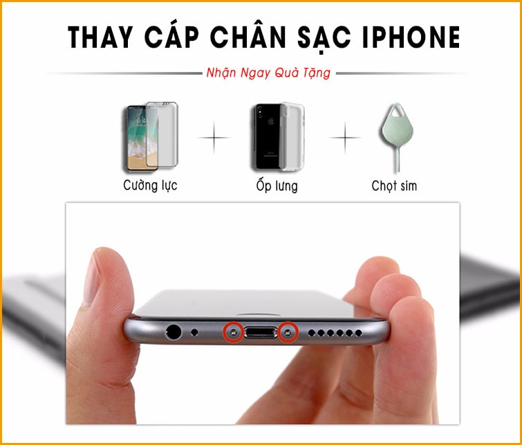 thay cáp chân sạc iphone tại đà nẵng