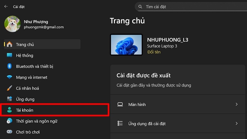 Chọn Accounts rồi Sign-in options trong Settings Chọn Accounts rồi Sign-in options trong Settings