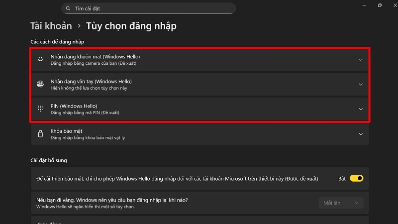 Bấm Change ở mục Password để đổi mật khẩu Windows 11 Bấm Change ở mục Password để đổi mật khẩu Windows 11